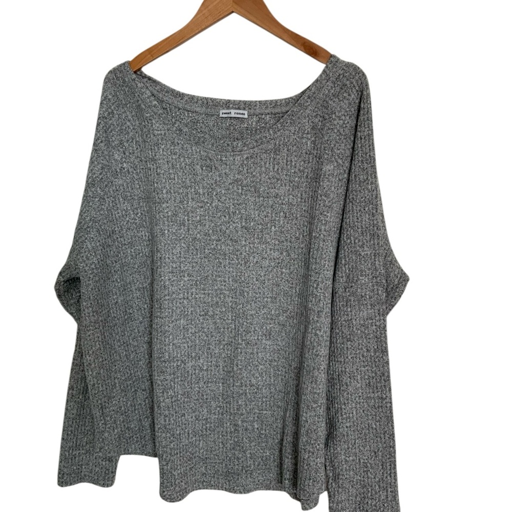 Sweet Romeo Sweater Womens 3XL GRAY Long Sleeve Pullover Casual